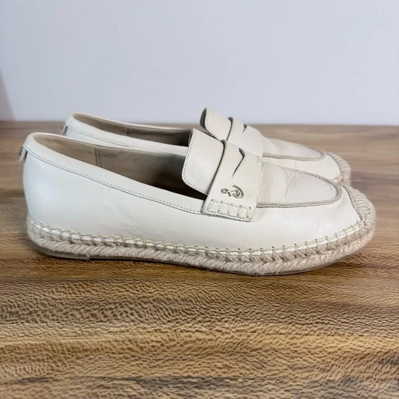 Sam Edelman Women's Kai Espadrille Loafer in Ivory Leather Size 8 - Picture 8 of 10
